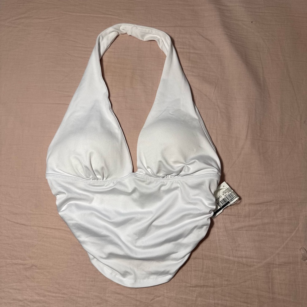 Chic White Halter Swimsuit